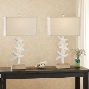 Coralia Starfish Table Lamp Pair Off WhiteImage