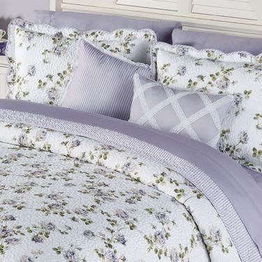Rosalyn Lattice Piped Pillow Wisteria RectangleImage