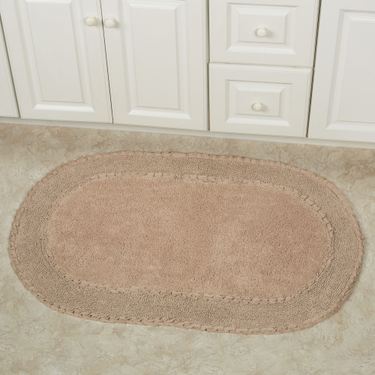 Double Ruffle Oval Accent Bath RugImage