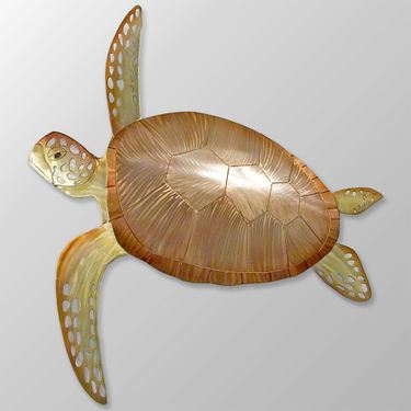 Sea Turtle Wall Sculpture Champagne BronzeImage