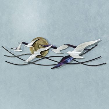 Winged Surfers Wall Sculpture Multi MetallicImage