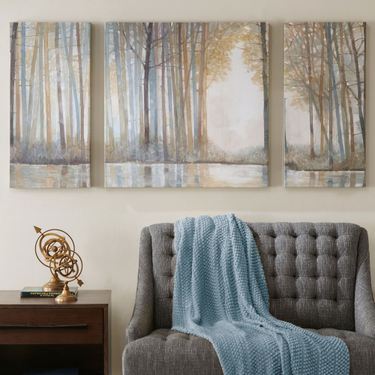 Forest Reflections Canvas Wall Art Multi Earth Set of ThreeImage
