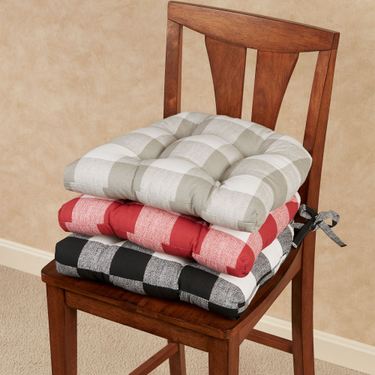 Campbell Buffalo Check Chair Pad Cushions Set of TwoImage