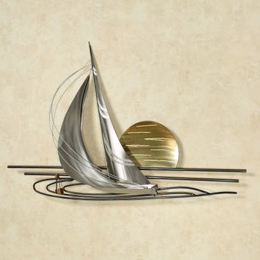 Sails at Sunset Metal Wall Sculpture Multi MetallicImage