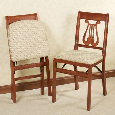 Lyre Folding Chairs Cherry Set of TwoImage