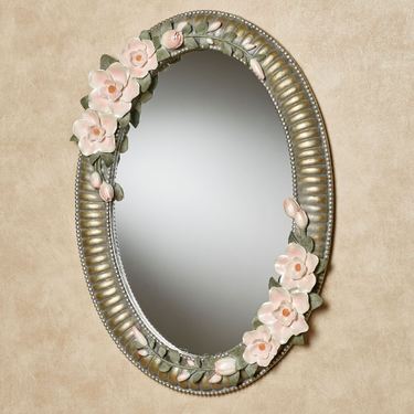 Magnolia Elegance Oval Wall Mirror Champagne GoldImage