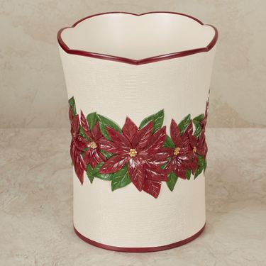 Poinsettia Charm Wastebasket ChampagneImage