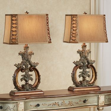 Corinth Table Lamp Pair Antique GoldImage
