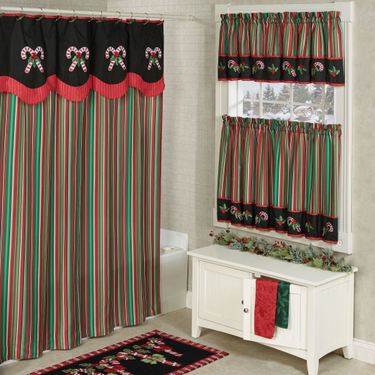 Peppermint Dreams Shower Curtain Red 72 x 72Image