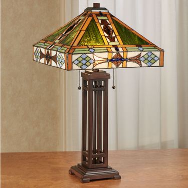 Javier Stained Glass Table Lamp Bronze Each with LED BulbsImage