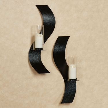 Rhythmic Wall Sconces Black Set of TwoImage
