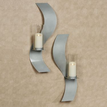 Rhythmic Wall Sconces Silver Set of TwoImage