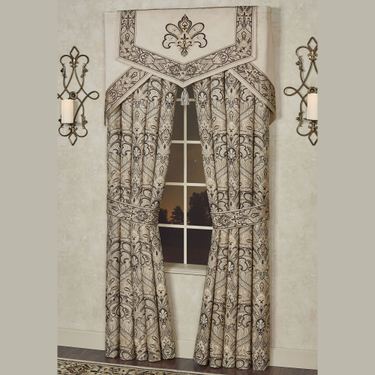 Landon Cornice Valance Set Gold Beige Three Piece SetImage