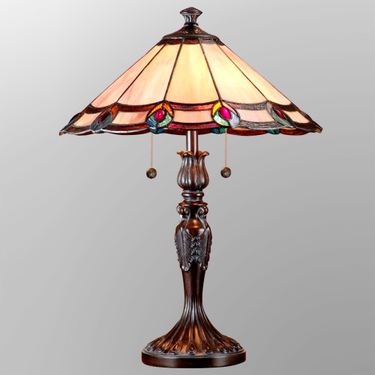 Cora Stained Glass Table Lamp Multi JewelImage