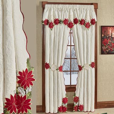 Poinsettia Matelasse Ascot Valance Light Cream 36 x 22Image