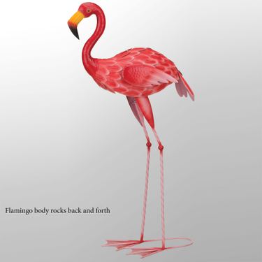 Flamingo Rocker 44 Inch High Outdoor Garden Sculpture