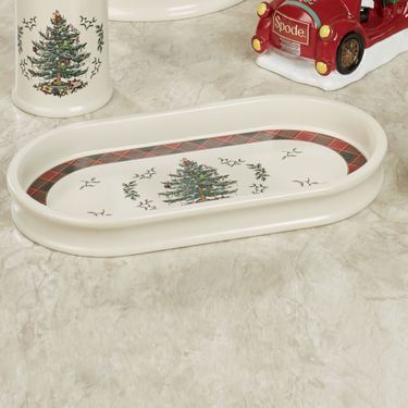 Spode Christmas Tartan Plaid Tray RedImage