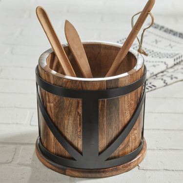 Urban Farmhouse Kitchen Utensil Organizer BlackImage