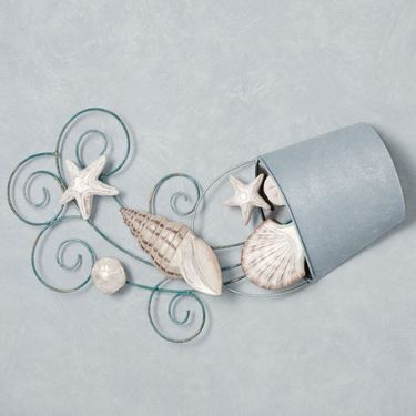 Bucket of Shells Wall Art BlueImage