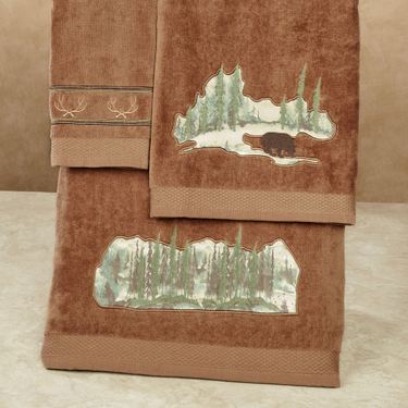Joshua Bath Towel Set Dark Brown Bath Hand FingertipImage