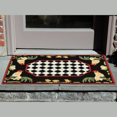 Roosters Black Rectangle MatImage