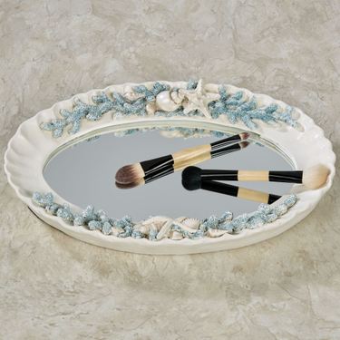 Coral Treasures Mirrored Vanity Tray BlueImage