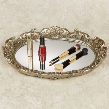 Victoria Rose Mirrored Vanity Tray Satin GoldImage