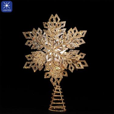 Sparkle Snowflake Tree Topper GoldImage