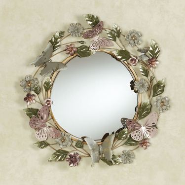 Flowering Charm Butterfly Wall Mirror Multi PastelImage