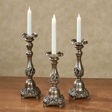 Victoria Acanthus Candleholders Multi Metallic Set of ThreeImage