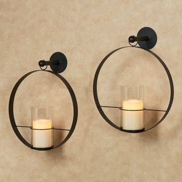 Hayward Wall Sconce Pair BlackImage