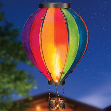 Rainbow Hot Air Balloon Solar Lantern Multi BrightImage
