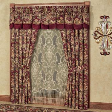 Tosca Scalloped Valance Burgundy 72 x 18Image