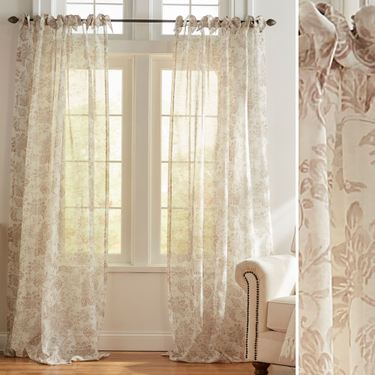 Eastport Sheer Tie Top Curtain PanelImage