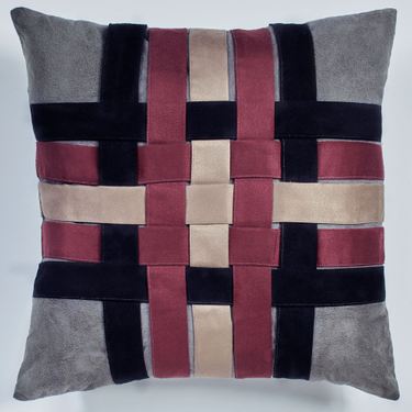 Crossover Decorative Pillow Charcoal 18 SquareImage