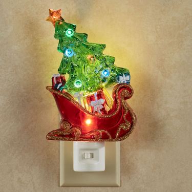 Christmas Tree in Sleigh Nightlight RedImage
