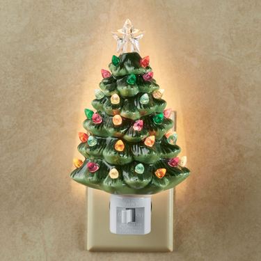 Vintage Christmas Tree Nightlight GreenImage