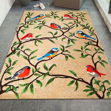 Birds on Branches Rectangle RugImage