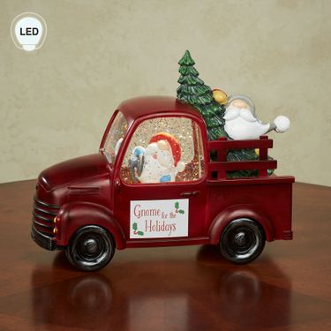 Swirl Red Truck with Gnomes Table AccentImage