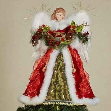 Holiday Angel Tree Topper RedImage