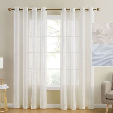 Delythe Semi Sheer Wide Grommet Curtain PairImage