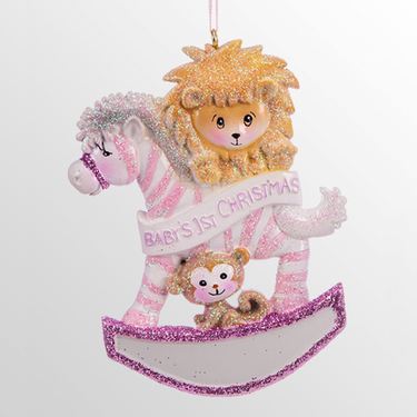 Babys 1st Christmas Pink OrnamentImage