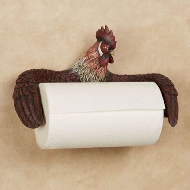 Grand Rooster Kitchen Paper Towel Holder BrownImage