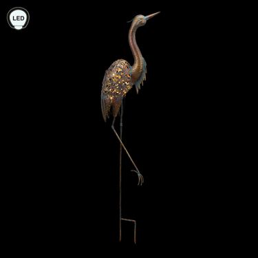Heron at Night Solar Sculpture CopperImage