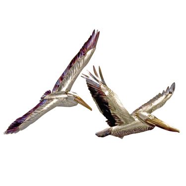 Pelican Soaring Wall Sculpture Multi MetallicImage