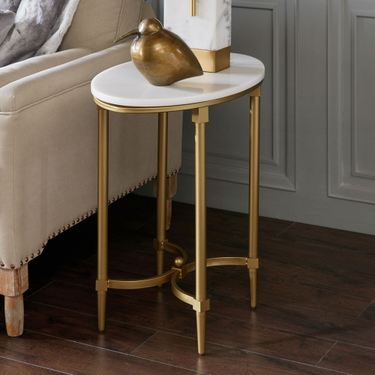 Bordax Oval Accent Table GoldImage