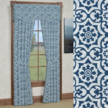 Torrence Wide Curtain Pair NavyImage