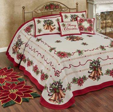 Holiday Bells Grande Bedspread Set RedImage