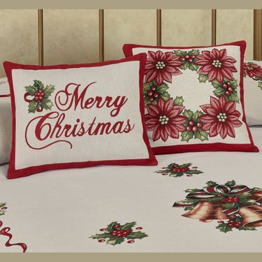 Holiday Bells Decorative Pillow Set of Two RedImage