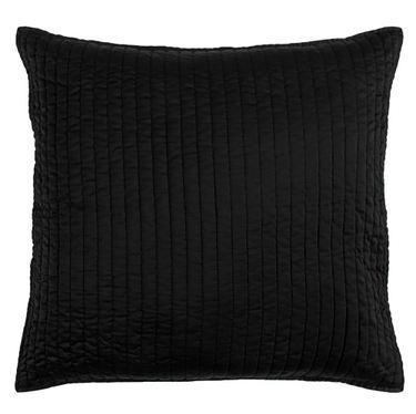 Satin Channel Quilted European Sham BlackImage